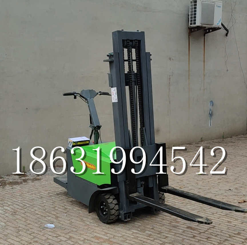 关西镇优程全电动叉车插腿式堆高车液压装卸车1.5吨升高小型站驾式铲车